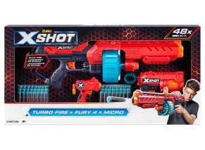 تفنگ ایکس شات X-Shot مدل Turbo Fire & Fury 4 & Micro قرمز
