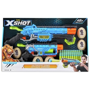 تفنگ ایکس شات X-Shot مدل Ultimate Dino Attack Combo آبی