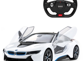 ماشین کنترلی راستار 1:14 مدل BMW i8 سفید با درب دستی