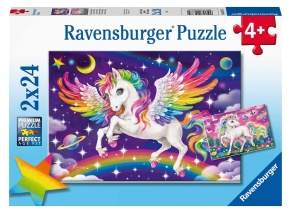 پازل 2×24 قطعه Ravensburger طرح اسب بالدار و یونیکورن