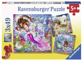 پازل 3×49 قطعه Ravensburger طرح پری دریایی‌های جذاب