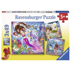 پازل 3×49 قطعه Ravensburger طرح پری دریایی‌های جذاب