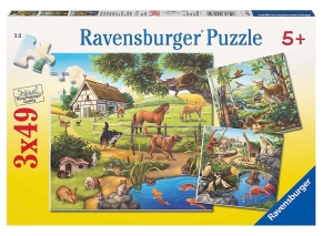 پازل 3×49 قطعه Ravensburger طرح حیوانات