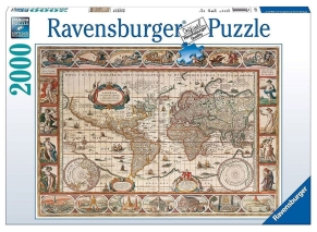 پازل 2000 قطعه Ravensburger طرح نقشه جهان از سال 1650