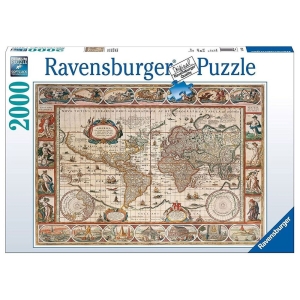 پازل 2000 قطعه Ravensburger طرح نقشه جهان از سال 1650