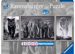 پازل 1000 قطعه Ravensburger طرح پلنگ، فیل، شیر