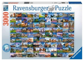 پازل 3000 قطعه Ravensburger طرح مکان‌های زیبای اروپا