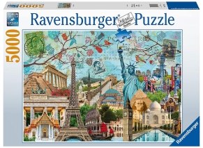 پازل 5000 قطعه Ravensburger طرح کلاژ شهر بزرگ