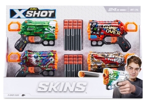 تفنگ ایکس شات X-Shot سری Skins مدل Menace Blaster 4 Pack
