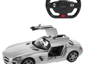 ماشین کنترلی راستار 1:14 مدل Mercedes Benz SLS AMG نقره‌ای