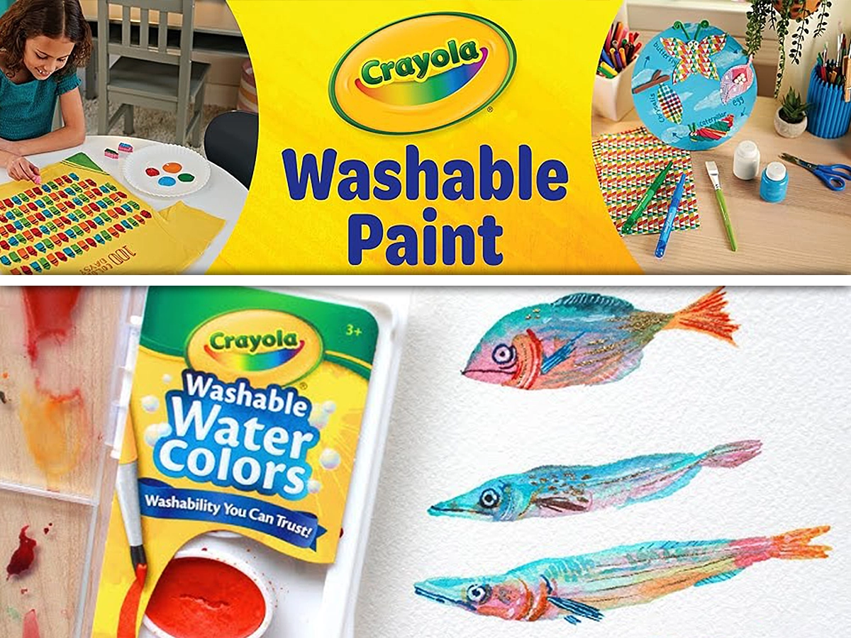 آبرنگ قابل‌شستشو جانبو 4 رنگ کرایولا Crayola