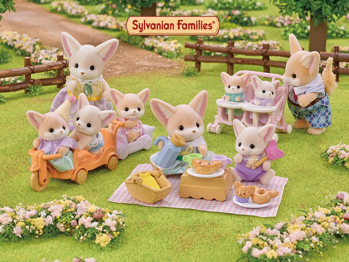 ست پیکنیک مینیاتوری خواهر روباهه و کودک سیلوانیان فامیلیز 5698 Sunny Picnic Set-Fennec Fox Sister & Baby