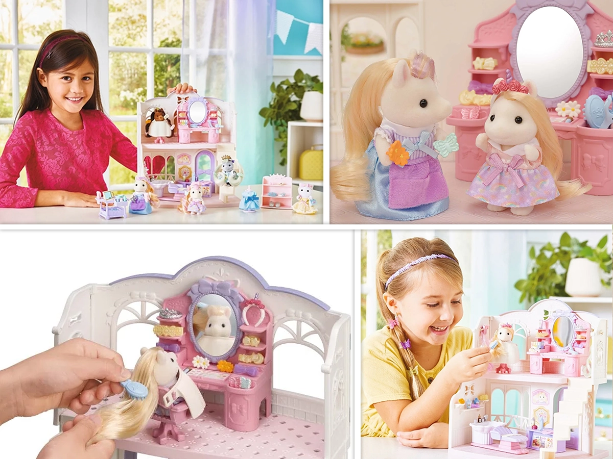 sylvanian families pony's stylish hair salon سالن آرایش مو پونی سیلوانیان فامیلیز 