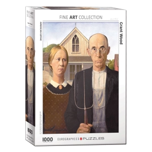 پازل 1000 تکه یوروگرافیکس Eurographics طرح گوتیک آمریکایی American Gothic