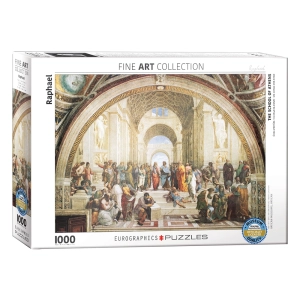 پازل 1000 تکه یوروگرافیکس Eurographics طرح مدرسه آتن School of Atens از مجموعه Fine Art Collection