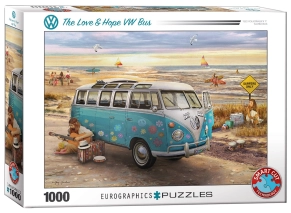 پازل 1000 تکه یوروگرافیکس Eurographics با طرح اتوبوس عشق و امید The Love & Hope VW Bus