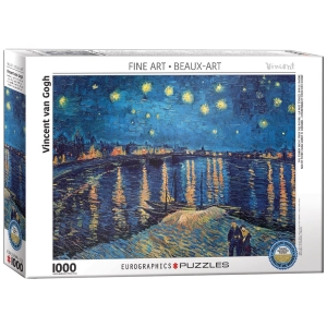 پازل 1000 تکه یوروگرافیکس Eurographics طرح شب پرستاره بر فراز رون Starry Night Over The Rhone