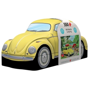 پازل 550 تکه یوروگرافیکس طرح فولکس واگن VW Beetle Camping از سری Collectible Tin