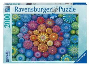 پازل 2000 تکه رونزبرگر Ravensburger طرح تابش رنگین کمان ماندالا Radiating Rainbow Mandalas