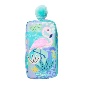 جامدادی اسمیگل Smiggle طرح فلامینگو سبز از سری Wild Side Character Pocket