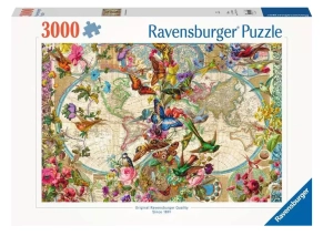 پازل 3000 تکه رونزبرگر Ravensburger طرح نقشه پروانه‌ها Map with Butterflies