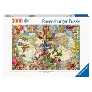 پازل 3000 تکه رونزبرگر Ravensburger طرح نقشه پروانه‌ها Map with Butterflies