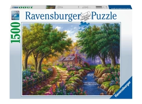 پازل 1500 تکه رونزبرگر Ravensburger طرح کلبه‌ی کنار رودخانه Cottage by the Rive