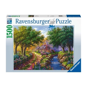 پازل 1500 تکه رونزبرگر Ravensburger طرح کلبه‌ی کنار رودخانه Cottage by the Rive