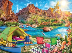 پازل 1500 تکه رونزبرگر Ravensburger طرح کمپینگ در دره  ایتالیا Canyon Camping