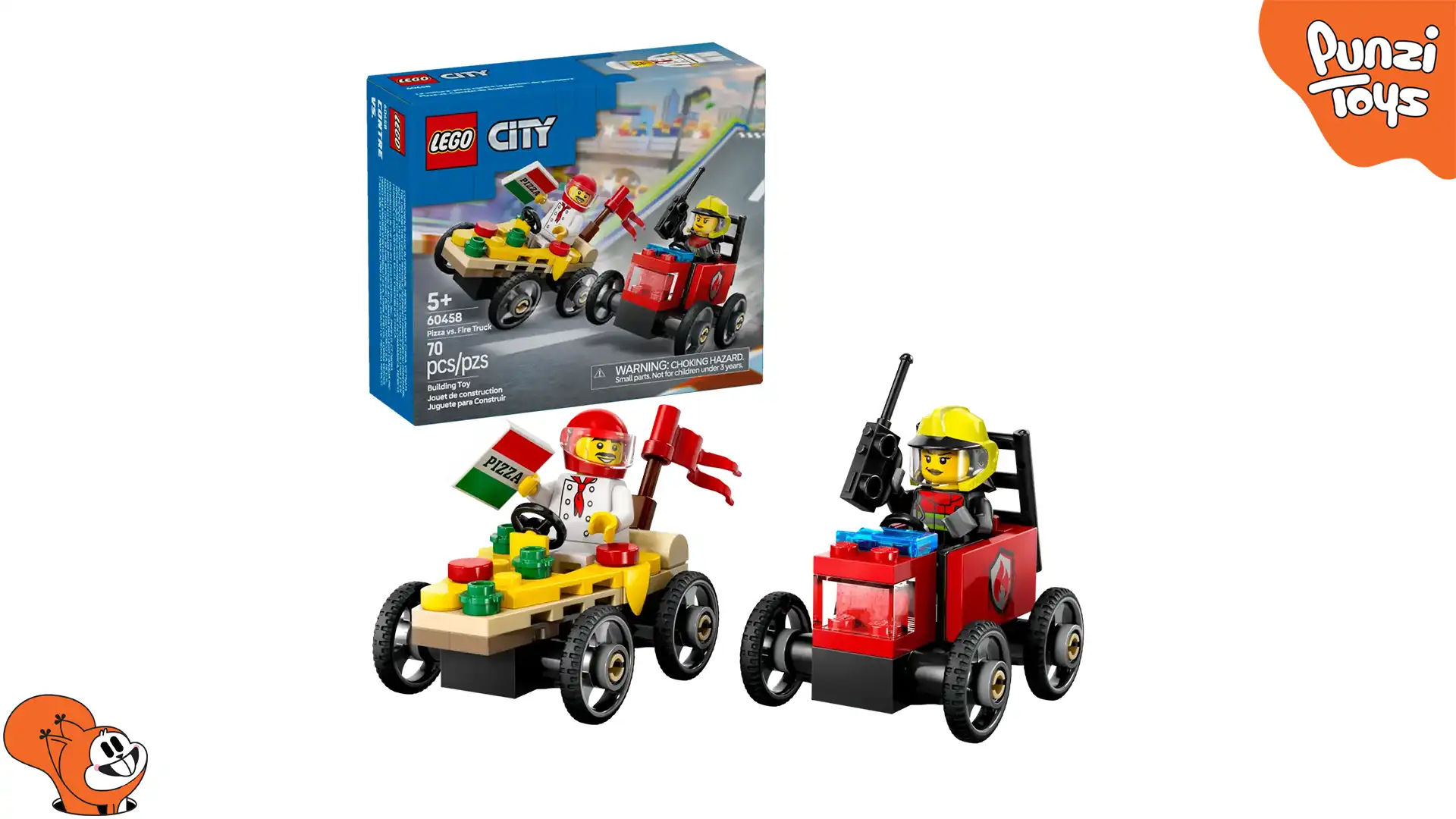 لگو سیتی مدل 60458 Pizza vs. Fire Truck Race