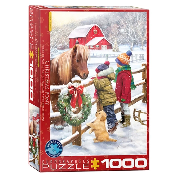 پازل 1000 تکه یوروگرافیکس Eurographics طرح اسب کوچولوی کریسمس Christmas Pony