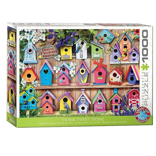 پازل 1000 تکه یوروگرافیکس Eurographics طرح خانه‌ی رنگی پرندگان Home Tweet Home