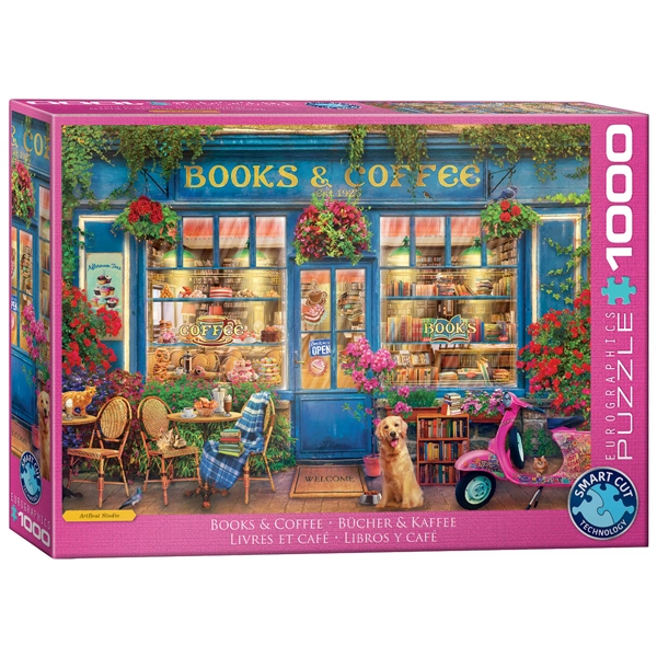 پازل 1000 تکه یوروگرافیکس Eurographics طرح کتاب‌ها و قهوه Books & coffee