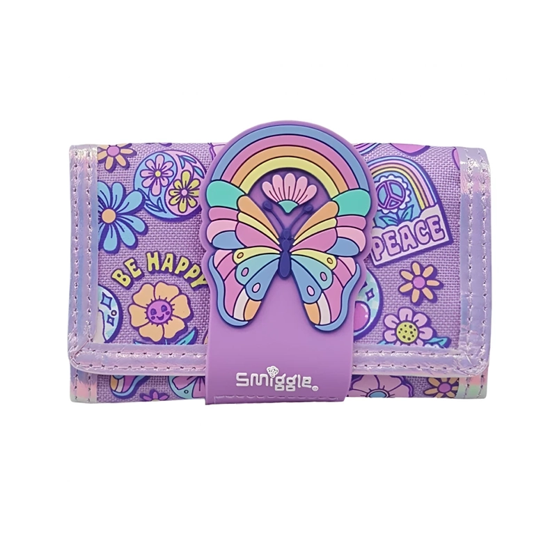 کیف پول بنددار اسمیگل Smiggle طرح پروانه رنگین‌کمانی