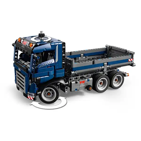 قابلیت چرخش چرخ های لگو تکنیک مدل 42203 کامیون کمپرسی Tipping Dump Truck