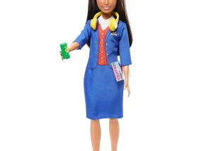 عروسک باربی 30 سانتی مهماندار هواپیما همراه با نوشیدنی