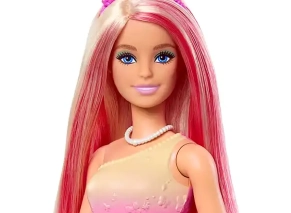 عروسک باربی پرنسس با موی صورتی و بلوند