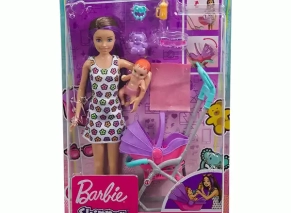 ست عروسک پرستار بچه باربی و کالسکه