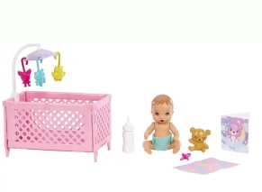 عروسک پرستار بچه باربی مو مشکی همراه با اکسسوری