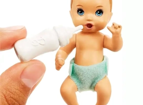 عروسک پرستار بچه باربی مو مشکی