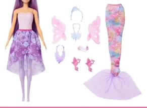 عروسک باربی فانتزی با لباس اضافه و اکسسوری