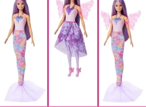 ست فانتزی عروسک باربی 30 سانتی با لباس اضافه