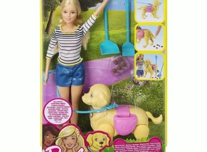 ست عروسک باربی 30 سانتی و سگ کوکی