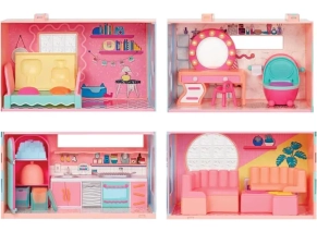 محتویات جعبه ست بازی خانه جادویی عروسکی LOL Surprise مدل Squish Sand