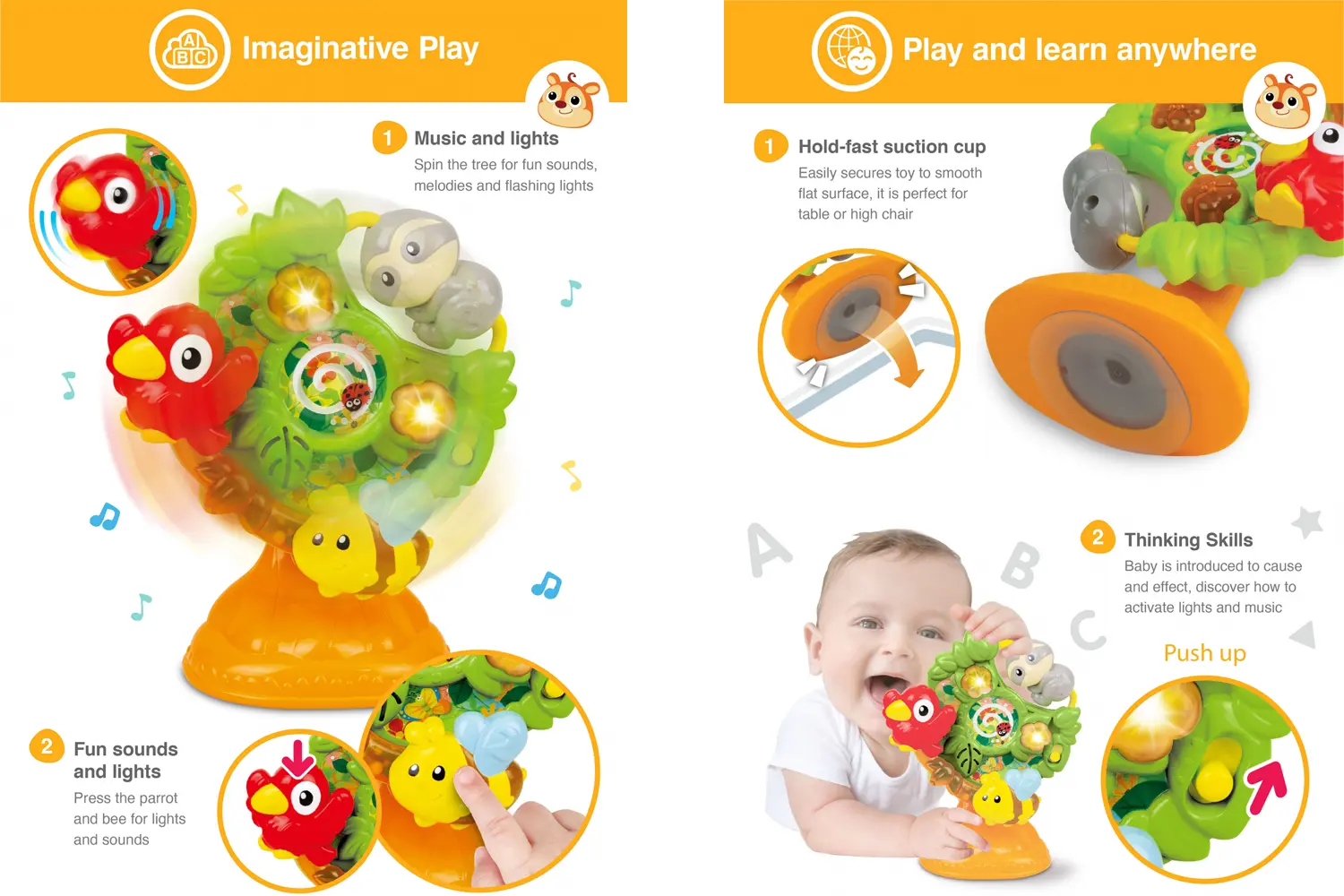 راهنمای اسباب بازی خردسال چرخ و فلک موزیکال دوستان جنگلی وین فان winfun