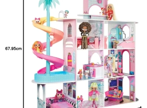 ابعاد طول و عرض و ارتفاع ست کامل خانه عروسکی مدل Fashion House