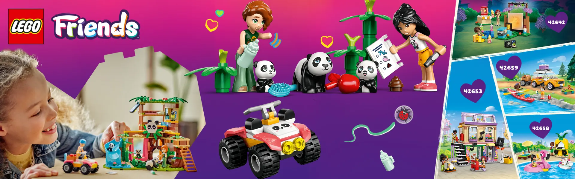 بنر اصلی لگو سری فرندز 42648 Panda animal care