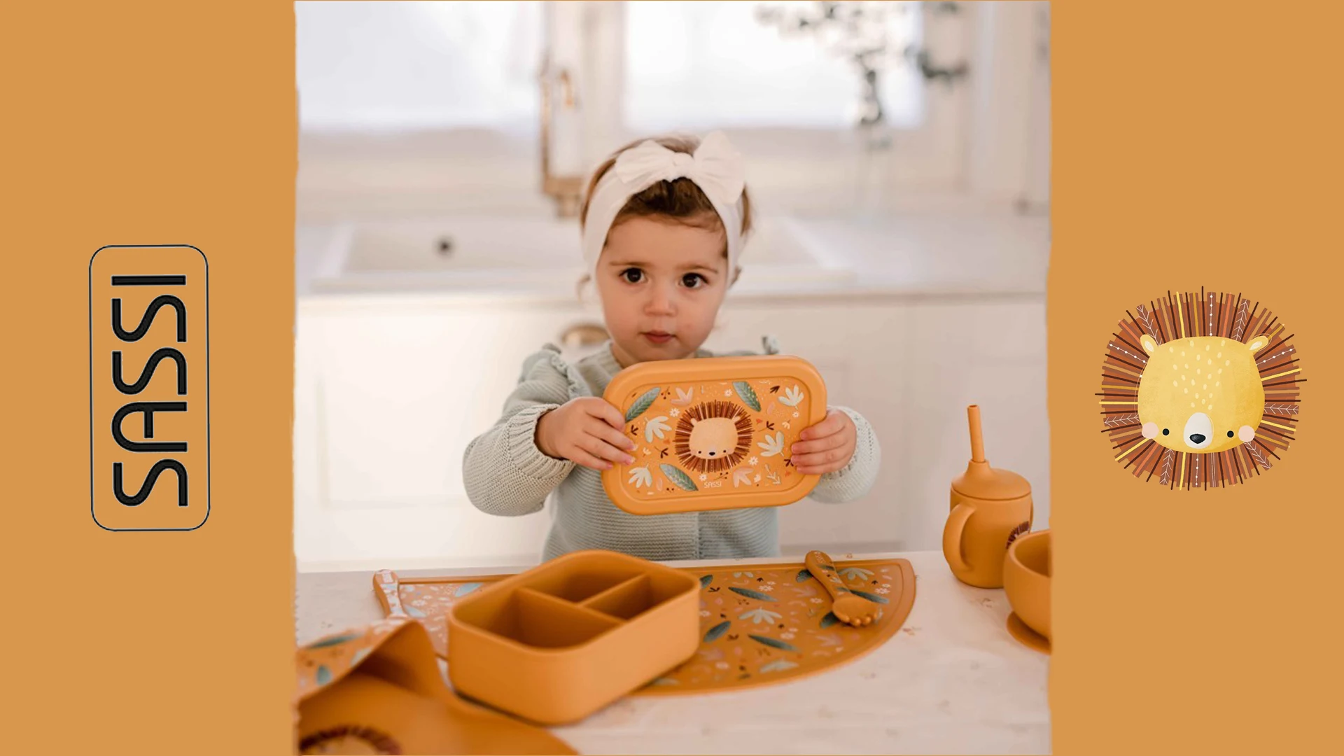 بنر دسکتاپ ظرف غذا کودک ساسی sassi طرح شیر