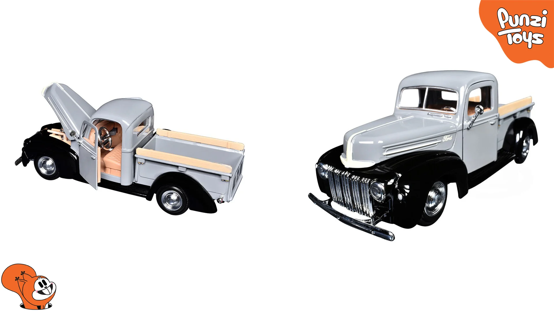 ماکت فلزی وانت موتورمکس Motormax مدل 1:24 Ford Jailbar Pickup 1942-47 طوسی