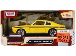 عکس جعبه کلکسیونی ماکت ماشین فلزی موتورمکس Motormax مدل 1:24 1971 Mercury Comet GT زرد